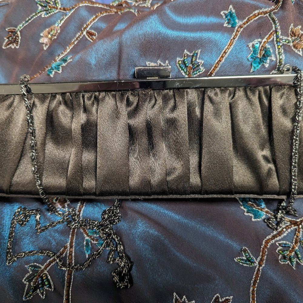 Brown Satin Evening Bag